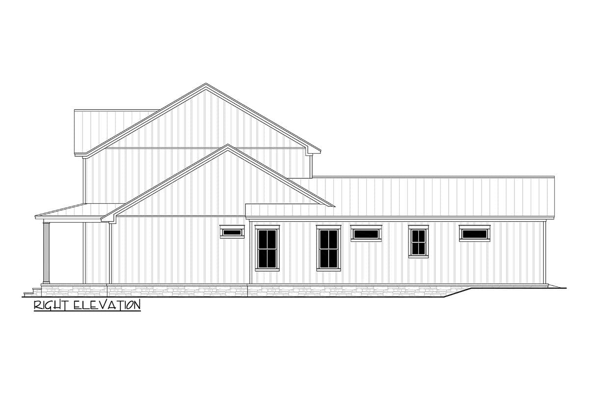 Plan 51889HZ: Board and Batten Farmhouse with Dining Room with Front and Rear Porch Access - Image #4 - Country, Farmhouse, Modern Farmhouse, New American