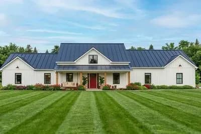 3-Bed Modern Farmhouse Plan with Open Living Space and Workshop - 2454 Sq Ft