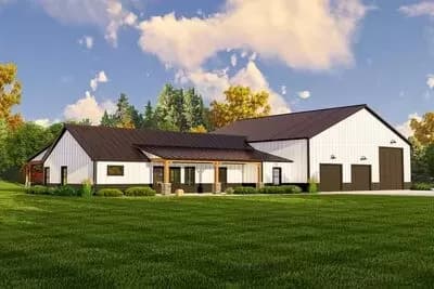 3-Bed Barndominium with Oversized 4-Car Garage - 1896 Sq Ft