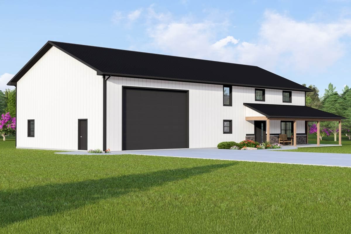 Plan 135086GRA: 2-Story Barndominium with Loft and Home Office - 3033 Sq Ft - Image #4 - Barndominium