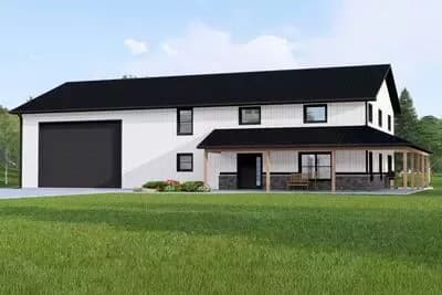 2-Story Barndominium with Loft and Home Office - 3033 Sq Ft