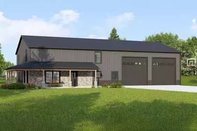 5-Bed Barndominium with Wraparound Porch - 3484 Sq Ft