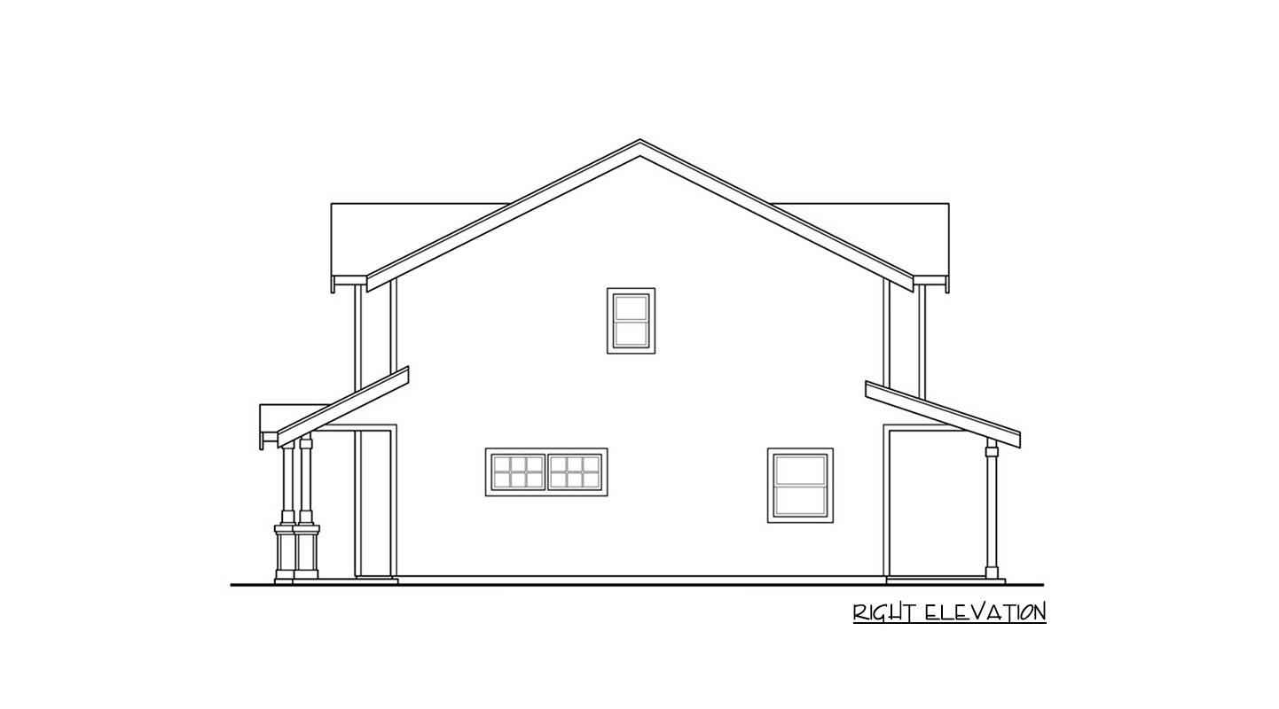 Plan 72322DA: Country Style Multi-Family House Plan with Covered Porch and Patio - 2060 Sq Ft - Image #4 - Country, Traditional