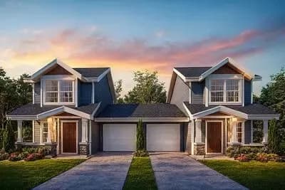 Country Style Multi-Family House Plan with Covered Porch and Patio - 2060 Sq Ft