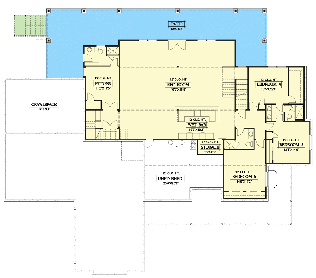 Plan 365018PED: Luxury Mountain Craftsman Plan with Home Office and Walkout Basement - Floor Plan - Optional Lower Level - Craftsman, Mountain, New American, Ranch, Rustic