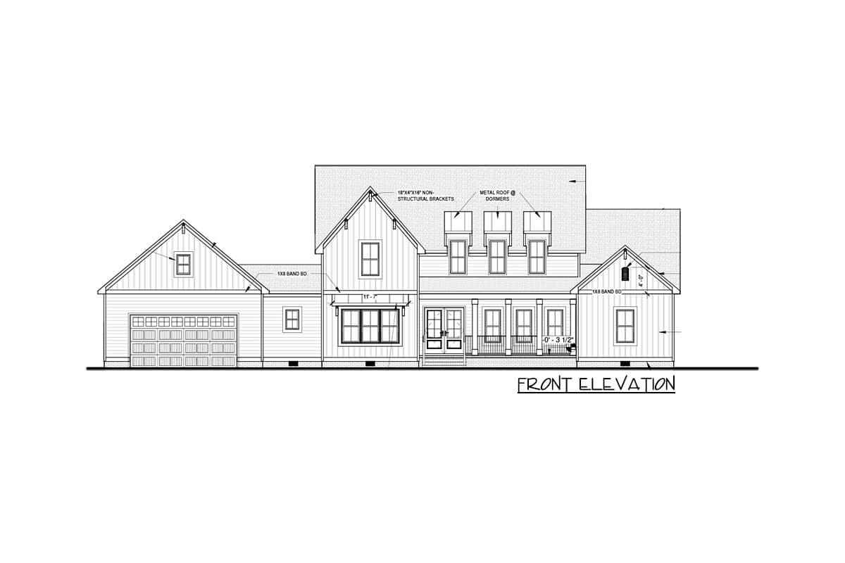 Plan 83618CRW: 5-Bed Modern Farmhouse House Plan with Home Office - 3653 Sq Ft - Image #13 - Country, Modern Farmhouse, New American, Traditional