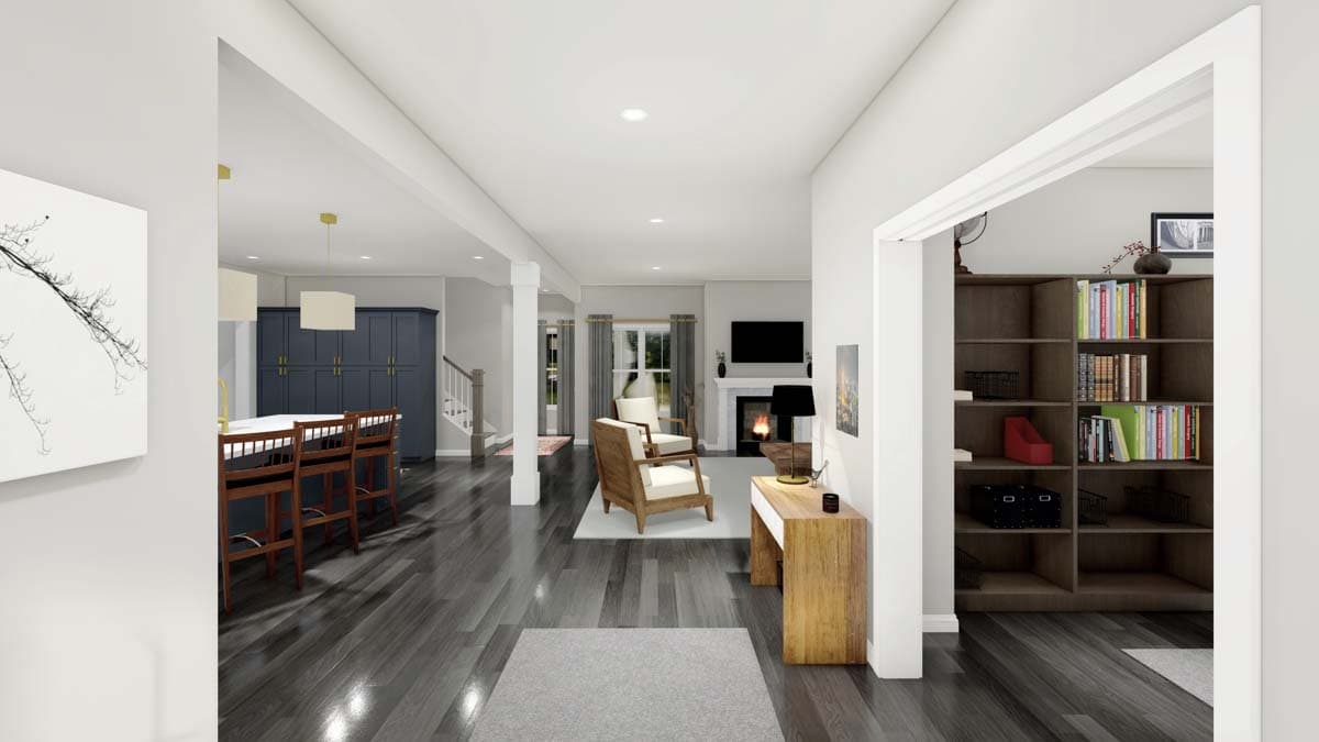 Plan 83618CRW: 5-Bed Modern Farmhouse House Plan with Home Office - 3653 Sq Ft - Image #8 - Country, Modern Farmhouse, New American, Traditional