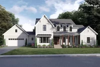 5-Bed Modern Farmhouse House Plan with Home Office - 3653 Sq Ft