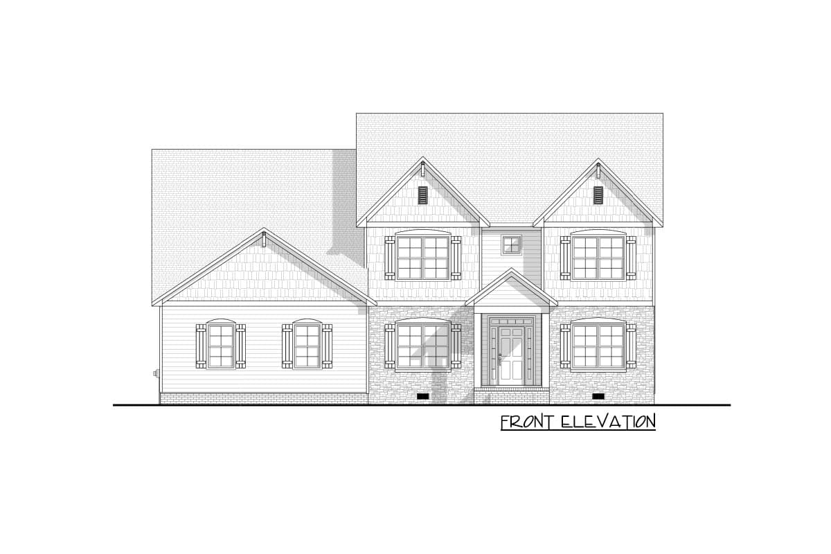 Plan 83619CRW: 5-Bed New American House Plan with Home Office - 3986 Sq Ft - Image #9 - New American, Traditional