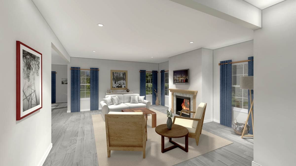 Plan 83619CRW: 5-Bed New American House Plan with Home Office - 3986 Sq Ft - Image #7 - New American, Traditional