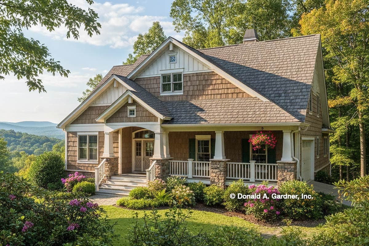 Plan image - 444272GDN:Classic 2-Story Bungalow with Screened Porch