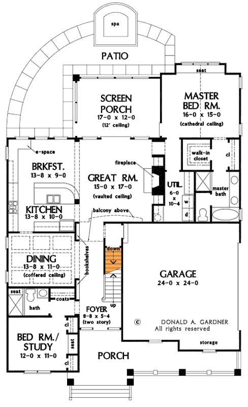 Plan 444272GDN: Classic 2-Story Bungalow with Screened Porch - Floor Plan - Basement Option - Bungalow, Cottage, Craftsman