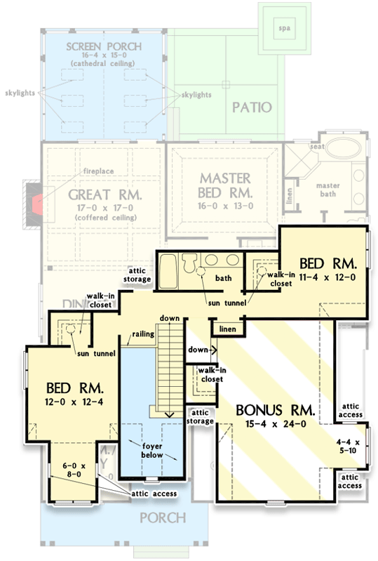 Plan 444275GDN: Urban Farmhouse with 4 Bedrooms with One Having home Office Potential - Floor Plan - 2nd Floor - Country, Farmhouse, Modern Farmhouse, New American
