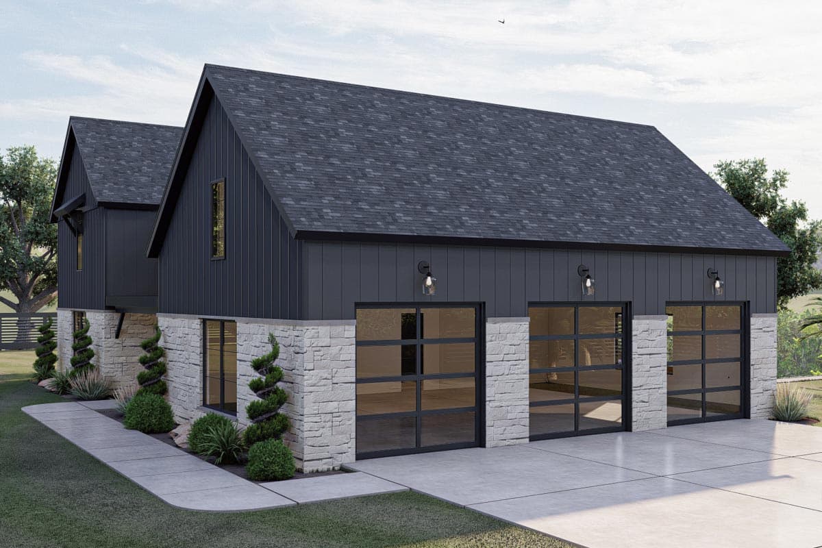 Plan 623076DJ: Transitional Modern Farmhouse with Two Fireplaces and Convenient Upstairs Laundry - Image #5 - Barndominium, Contemporary, Modern Farmhouse, New American, Transitional