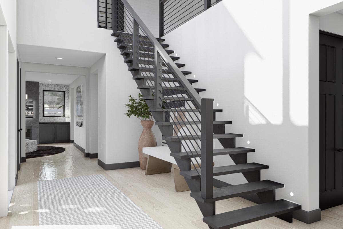 Plan 623076DJ: Transitional Modern Farmhouse with Two Fireplaces and Convenient Upstairs Laundry - Image #8 - Barndominium, Contemporary, Modern Farmhouse, New American, Transitional