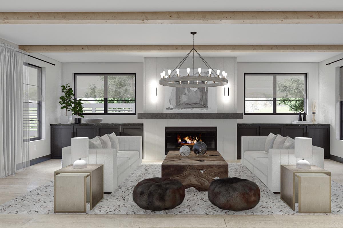 Plan 623076DJ: Transitional Modern Farmhouse with Two Fireplaces and Convenient Upstairs Laundry - Image #10 - Barndominium, Contemporary, Modern Farmhouse, New American, Transitional