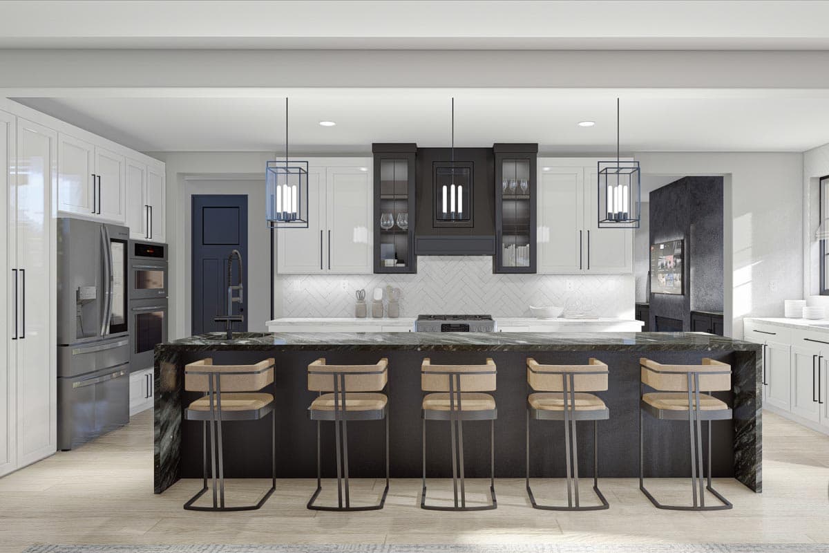 Plan 623076DJ: Transitional Modern Farmhouse with Two Fireplaces and Convenient Upstairs Laundry - Image #11 - Barndominium, Contemporary, Modern Farmhouse, New American, Transitional