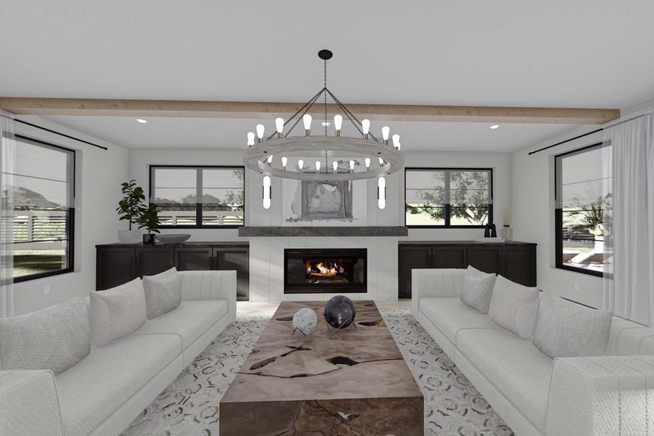 Plan 623076DJ: Transitional Modern Farmhouse with Two Fireplaces and Convenient Upstairs Laundry - Virtual Tour Cover Image - Barndominium, Contemporary, Modern Farmhouse, New American, Transitional