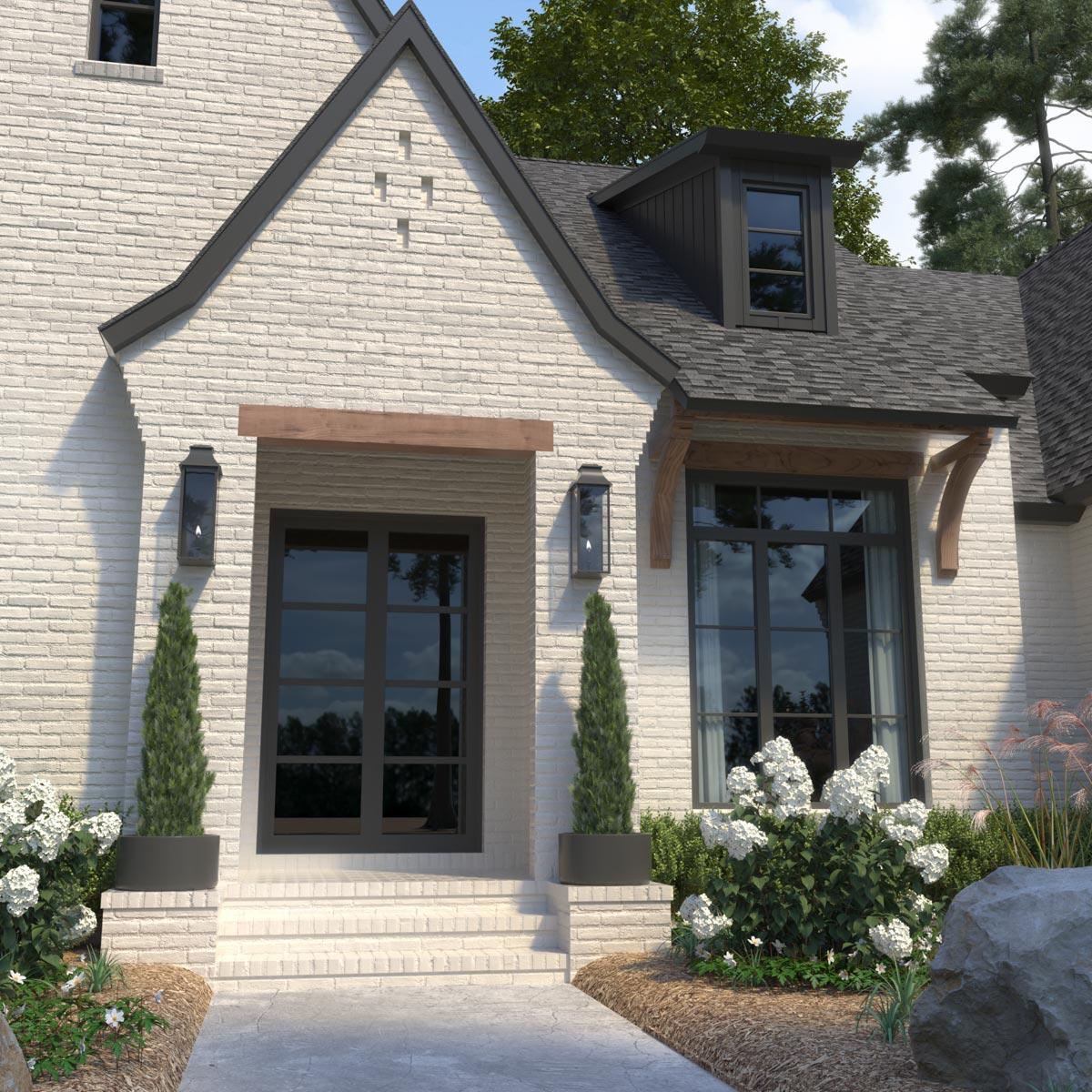 Plan 56517SM: Transitional Home Plan with Split-Bed Layout and Bonus Room - Image #4 - European, Ranch, Southern, Transitional