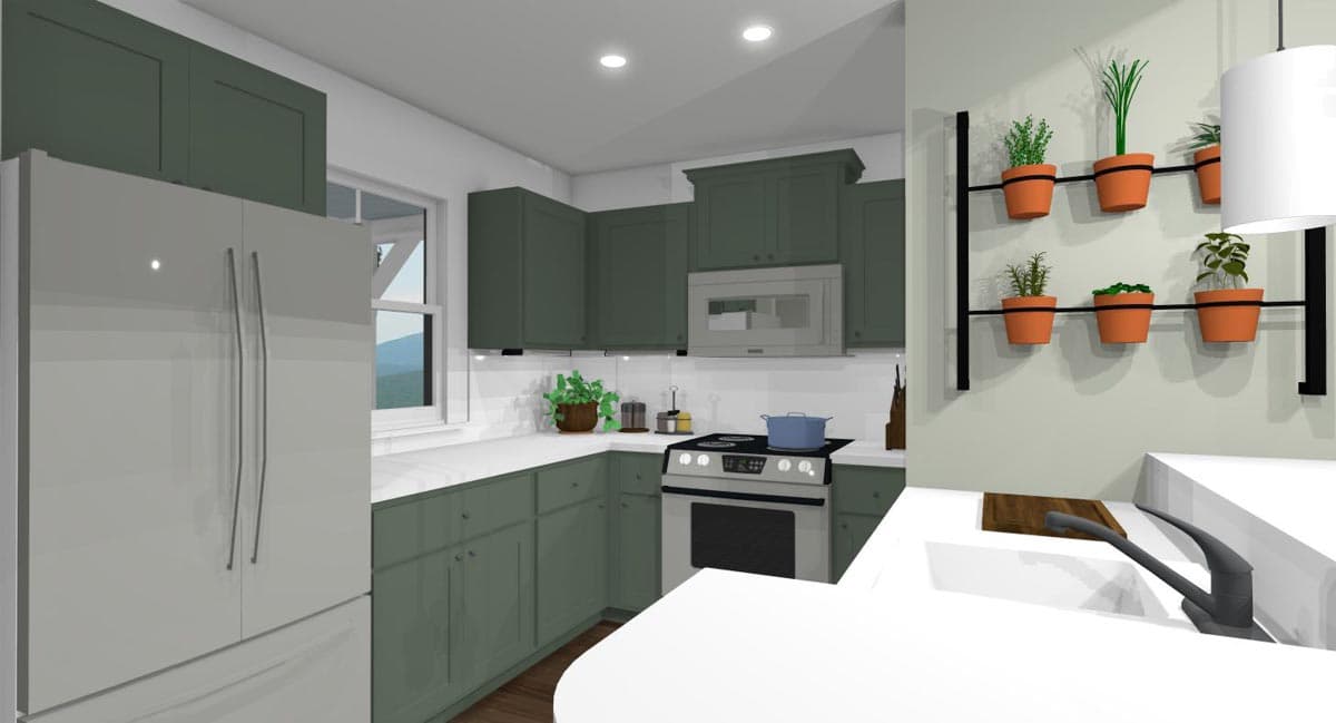 Plan 430817SNG: 500 Square Foot Smart-sized One-bedroom Home Plan - Image #4 - Cabin, Cottage, Country, Rustic