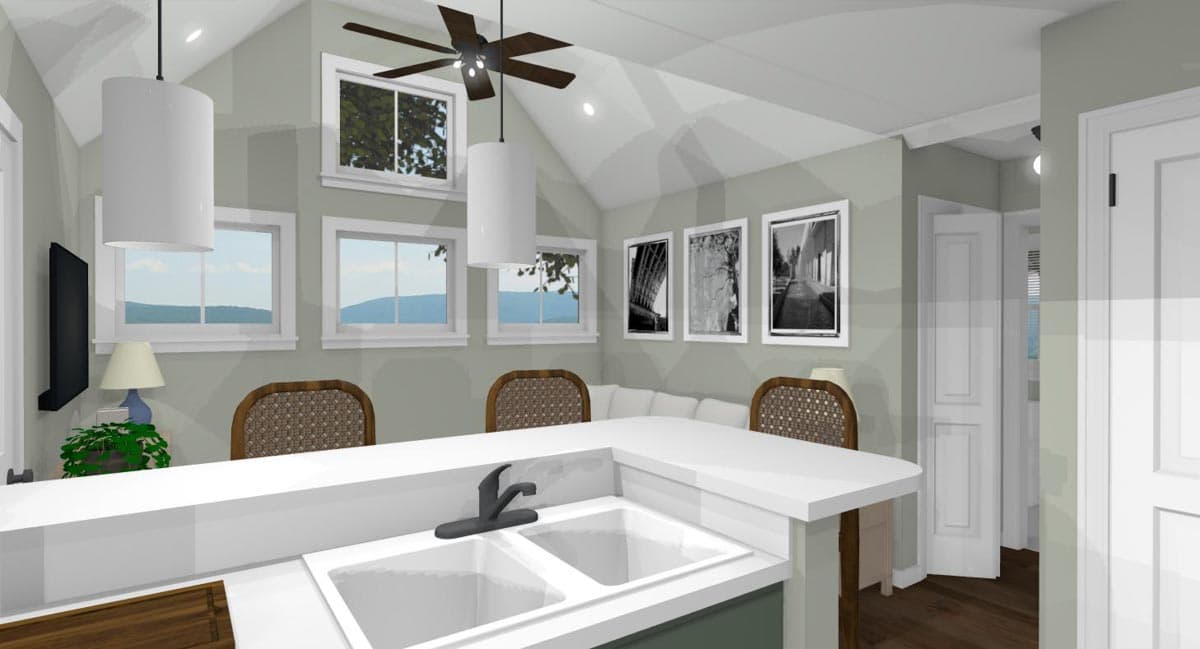 Plan 430817SNG: 500 Square Foot Smart-sized One-bedroom Home Plan - Image #6 - Cabin, Cottage, Country, Rustic