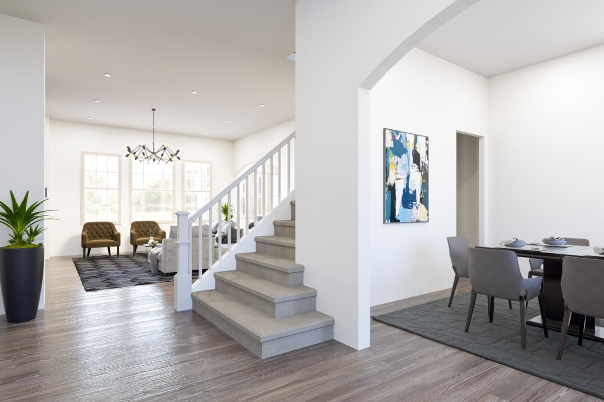 Plan 15743GE: French Country Home Plan with Media Room and Fifth Bedroom Expansion Upstairs - Image #7 - European, French Country