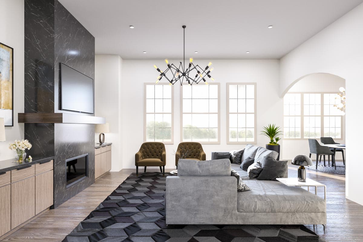 Plan 15743GE: French Country Home Plan with Media Room and Fifth Bedroom Expansion Upstairs - Image #8 - European, French Country