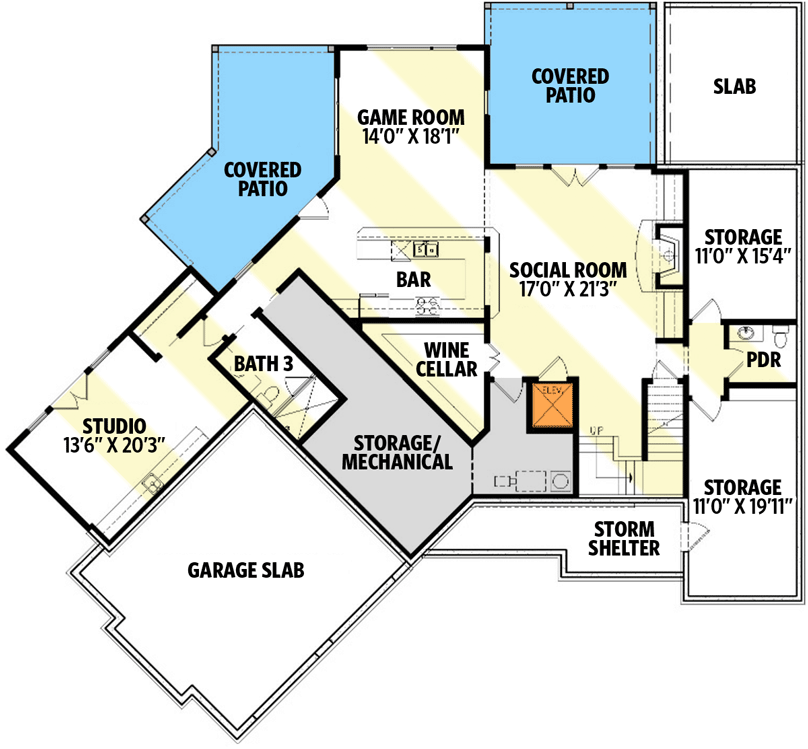 Plan 25718GE: Mountain Craftsman Plan with Walkout Basement - Floor Plan - Optionally Finished Lower Level - Craftsman, Mountain, Rustic