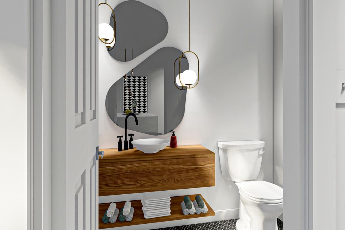 Plan 623077DJ: Pool House with Kitchen, Bathroom and Changing Area - 402 Sq Ft - Image #4 - Contemporary, Mid Century Modern, Modern