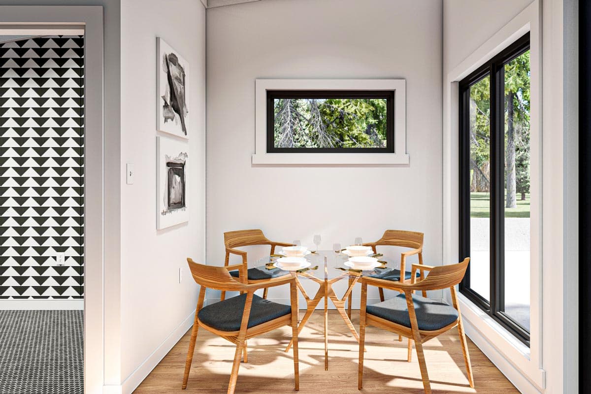 Plan 623077DJ: Pool House with Kitchen, Bathroom and Changing Area - 402 Sq Ft - Image #5 - Contemporary, Mid Century Modern, Modern