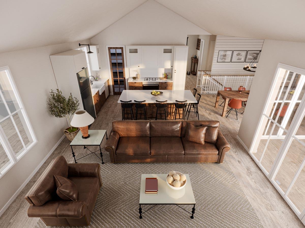 Plan 22628DR: One-story Contemporary Home Plan with Finished Lower Level with Game Room and Theater - Image #4 - New American, Ranch