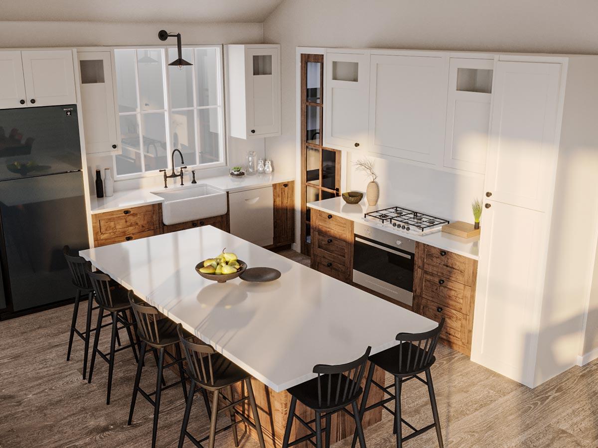 Plan 22628DR: One-story Contemporary Home Plan with Finished Lower Level with Game Room and Theater - Image #5 - New American, Ranch