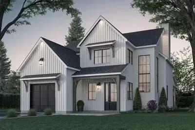 Modern Farmhouse with Dual-access Mudroom and a Main Floor Home Office
