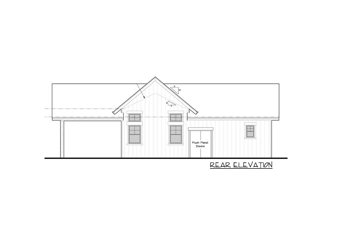 Plan 95137RW: Pool House with 16'-wide Garage Door Opening to the Rec Room - Image #4 - Craftsman, Modern Farmhouse, New American