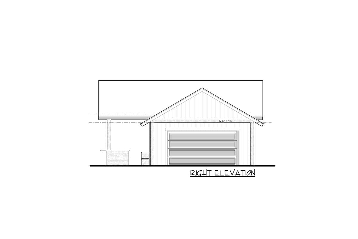 Plan 95137RW: Pool House with 16'-wide Garage Door Opening to the Rec Room - Image #5 - Craftsman, Modern Farmhouse, New American