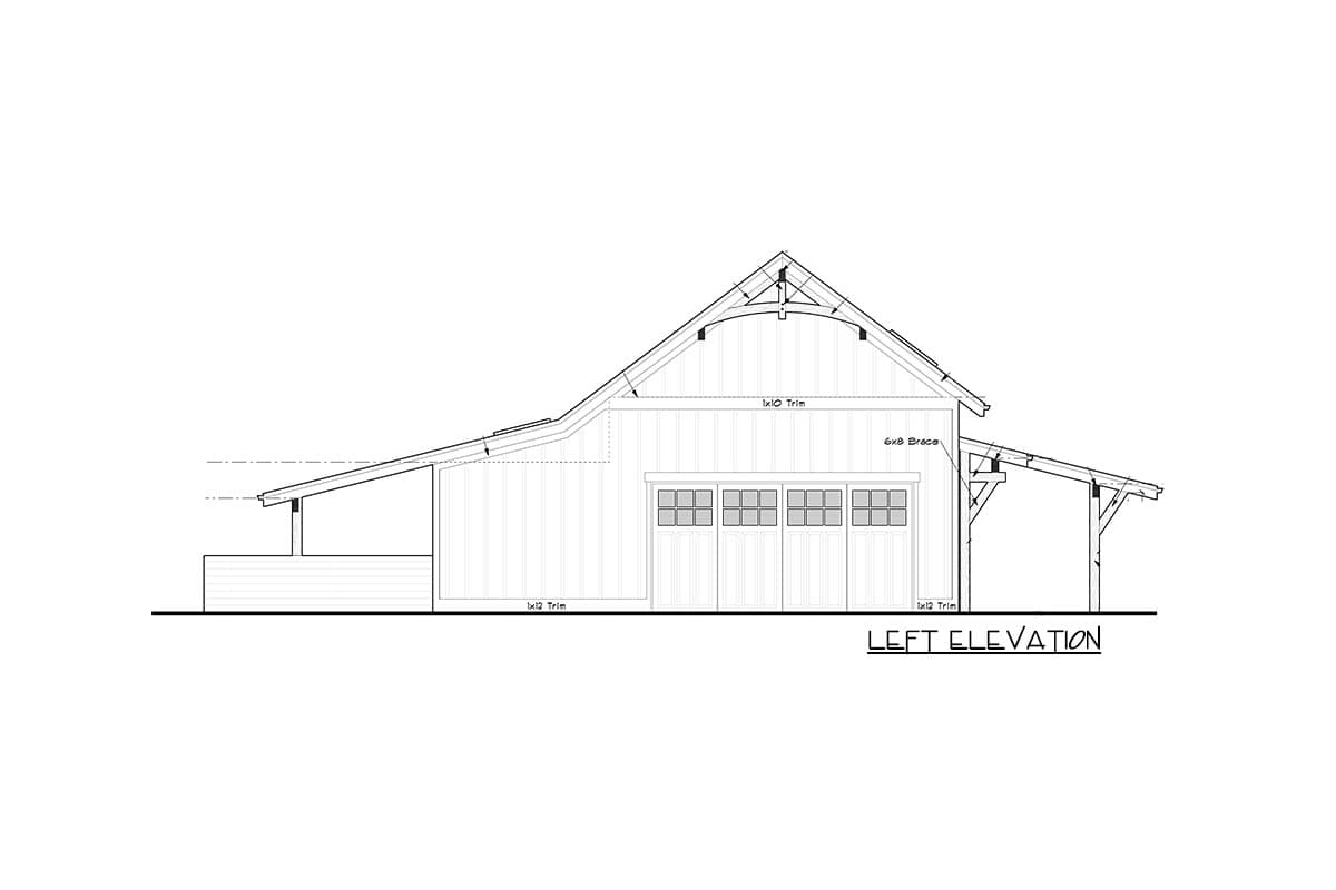 Plan 95142RW: Horse Barn with Massive RV Bay - 2185 Sq Ft - Image #4 - Country, Rustic