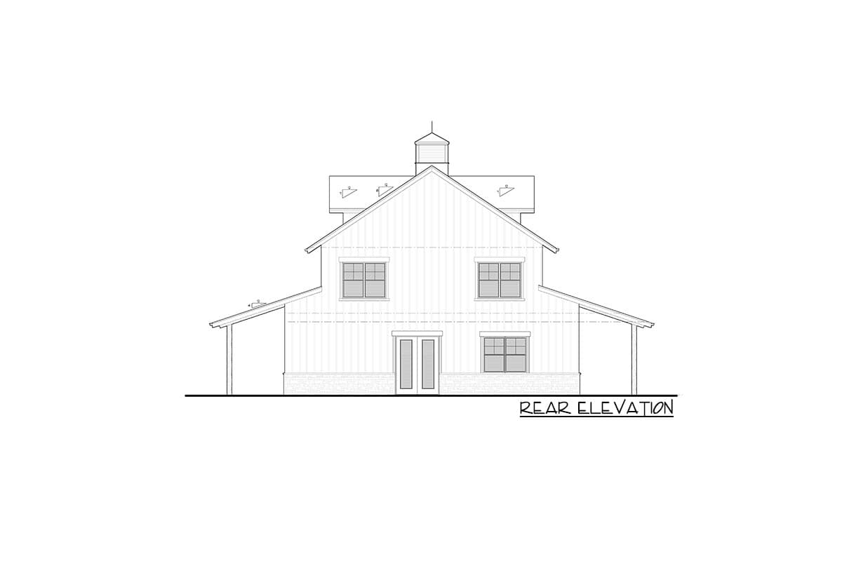 Plan 95144RW: Barndo with Two 80' Wide and 8' Deep Porches - Image #4 - Barndominium, Country, Craftsman, Mountain, Rustic