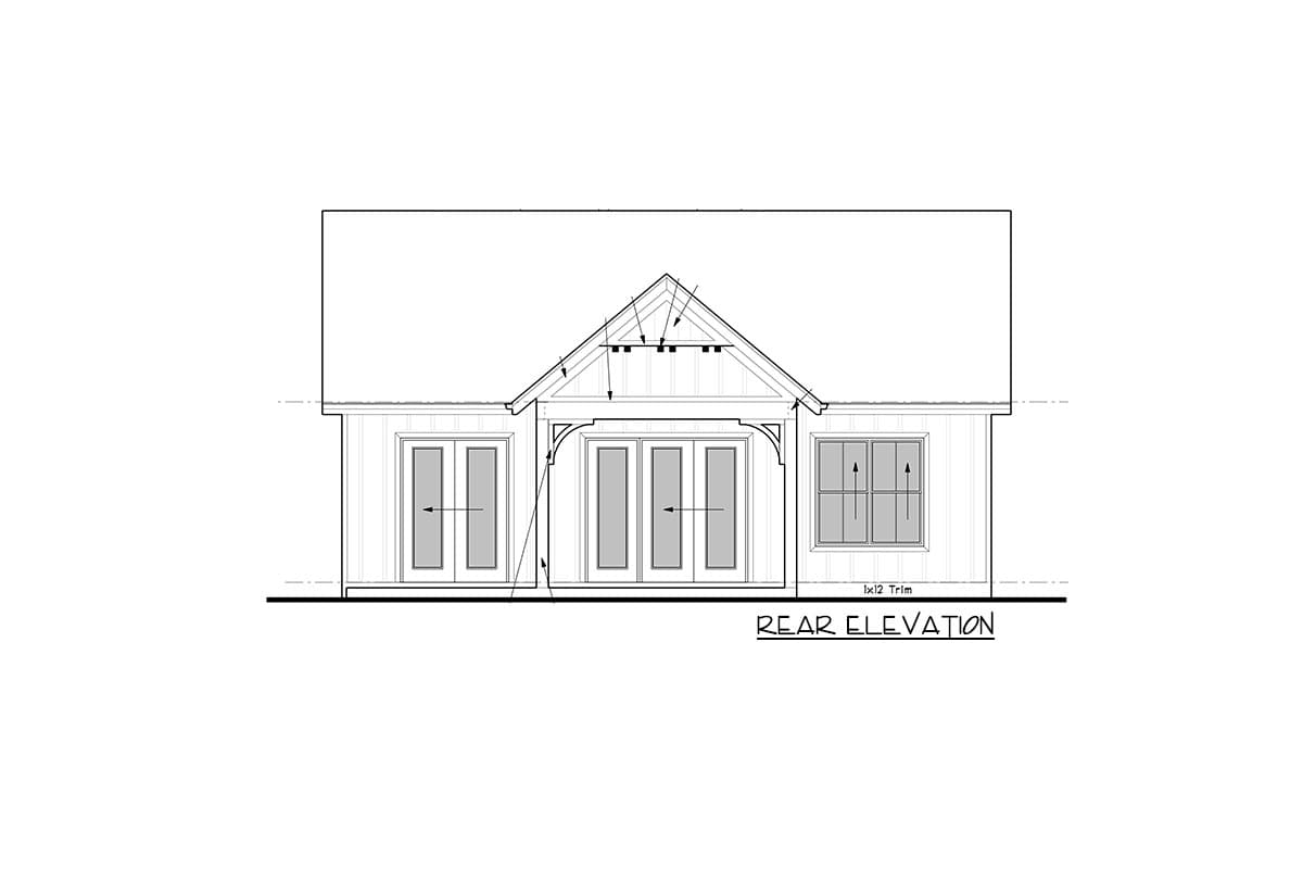 Plan 95146RW: One-bed Craftsman Guest House Plan with Vaulted Living Room - Image #5 - Country, Craftsman, New American
