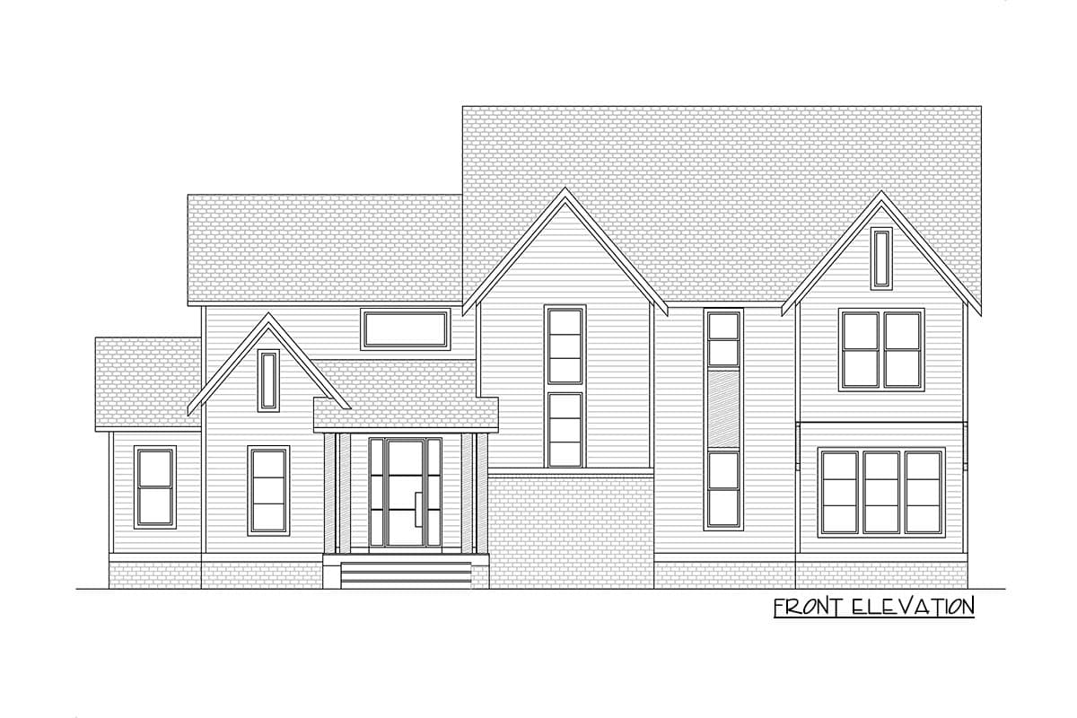 Plan 260016RVC: 5-Bed New American House Plan with Home Office - 3372 Sq Ft - Image #4 - Contemporary, New American