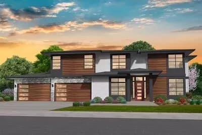 Modern Home Plan for the Large Family with Dog Room