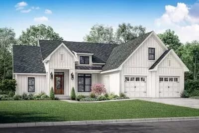 One-story Modern Farmhouse with Direct Laundry Access from the Main Suite