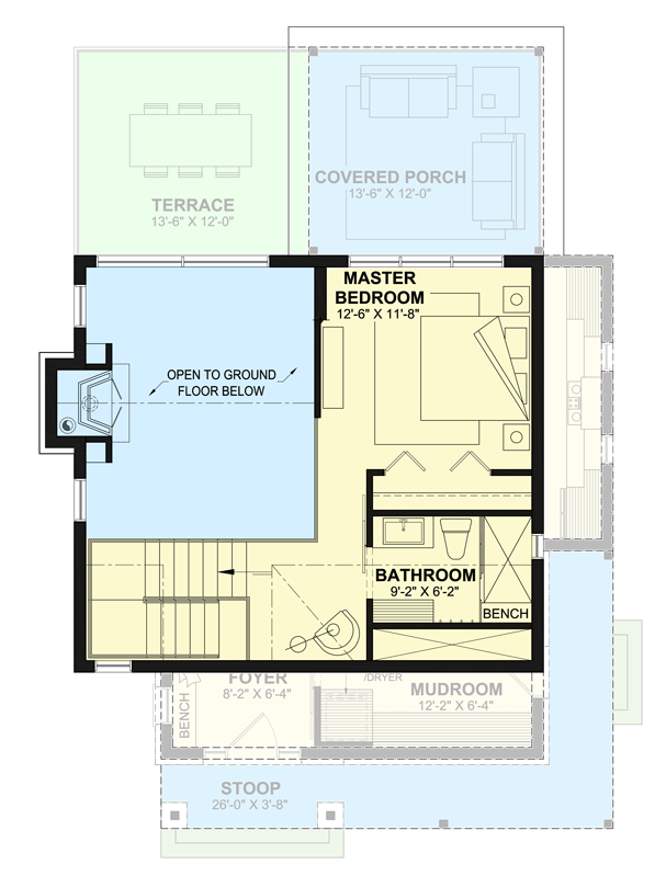 Plan 22634DR: Mountain Cottage with Walkout Basement - Floor Plan - 2nd Floor - Cottage, Mountain, New American