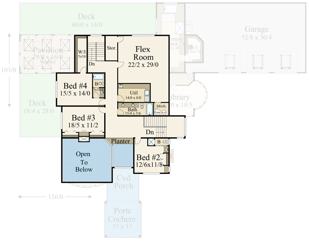 Plan 85357MS: Luxury Shingle House Plan with Porte Cochere - Floor Plan - 2nd Floor - Country, Farmhouse, Shingle