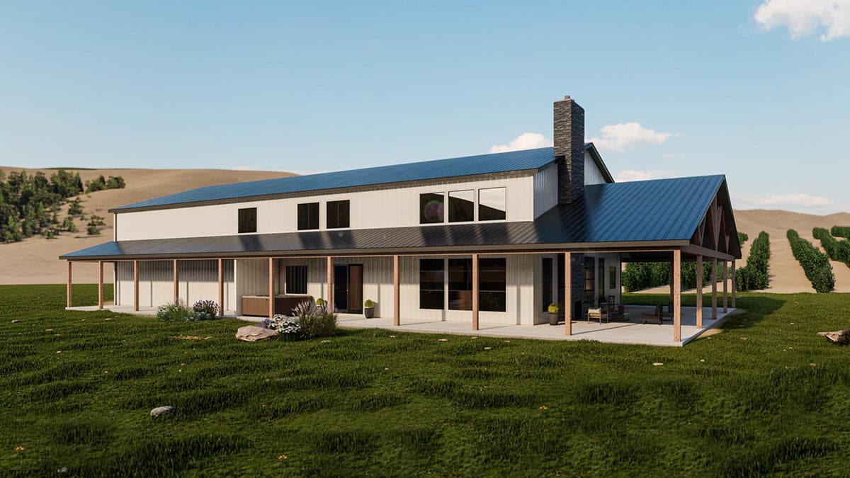 Plan 400004FTY: Exclusive Barndominium with Home Gym and Office - Image #4 - Barndominium, Country