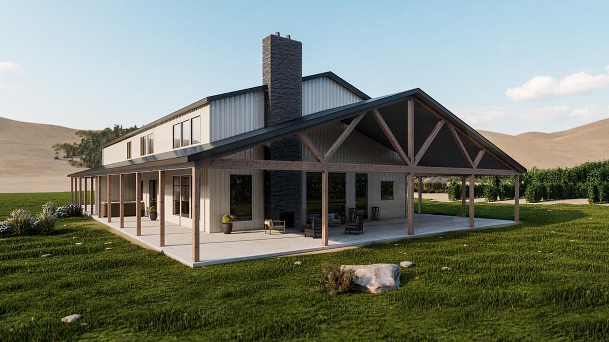 Plan 400004FTY: Exclusive Barndominium with Home Gym and Office - Image #5 - Barndominium, Country