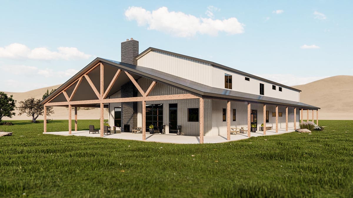 Plan 400004FTY: Exclusive Barndominium with Home Gym and Office - Image #6 - Barndominium, Country