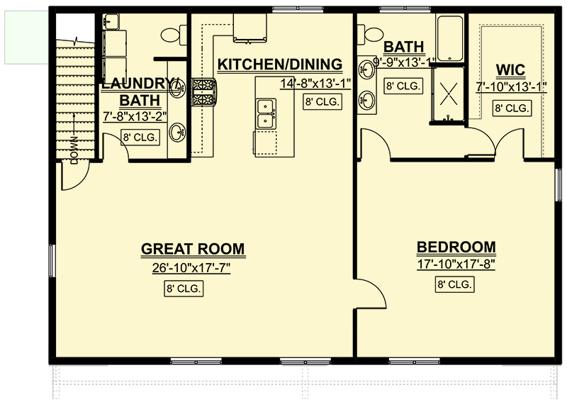 Plan 911020JVD: Craftsman Carriage House with 1-Bed Apartment Upstairs - Floor Plan - 2nd Floor - Carriage, Country, Craftsman, Traditional