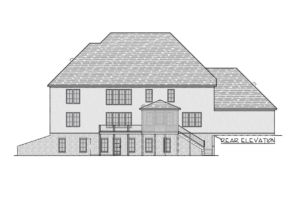 Plan 77648FB: 5-Bed Transitional House Plan with Finished Basement - Image #8 - European, Transitional