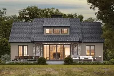 Country House Plan with 2-Story Living Room
