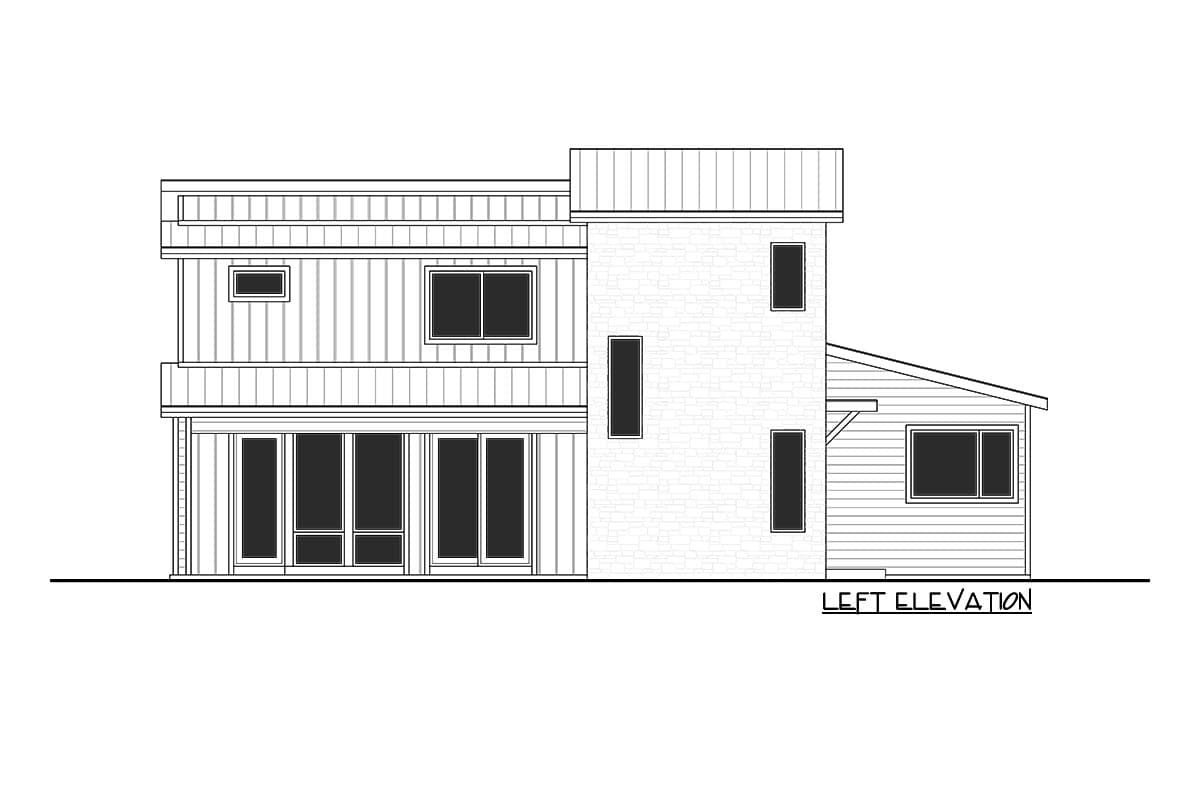 Plan 365021PED: Narrow Mid-Century Modern House Plan with Open Main Floor - Image #27 - Mid Century Modern, Modern